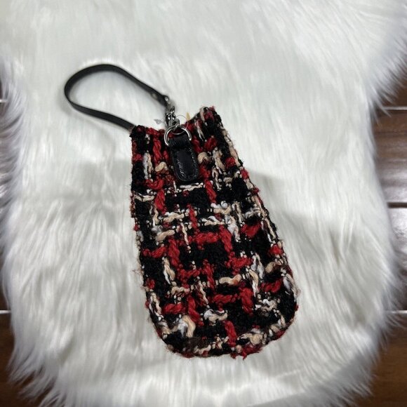 Patricia Nash Red Black Plaid & Leather Turati Boucle Crossbody Handbag Purse - Picture 9 of 16